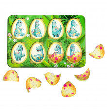 Деревянный пазл-вкладыш "Эмоции Динозавриков" Ubumblebees (ПСД041) PSD041, 8 яиц