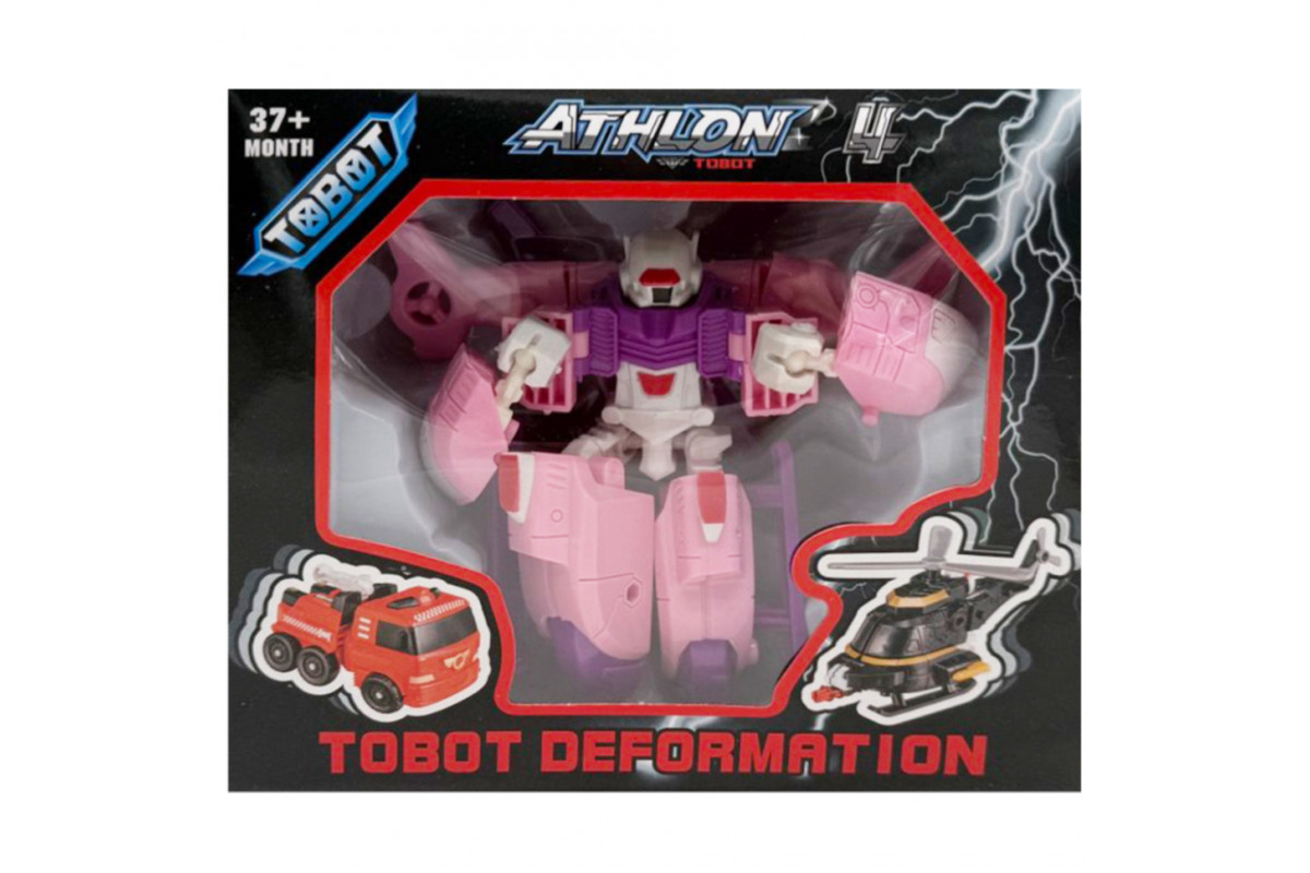 Машинка-трансформер "Tobot 2 в 1" 525-1(Pink) пластик