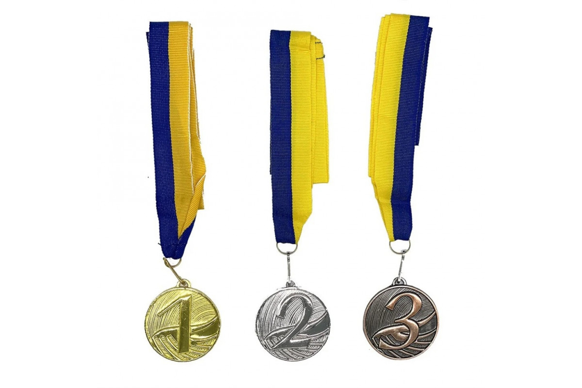 Набор(комплект) медалей № 1 NE-LG-M123, 1, 2, 3 место с лентами