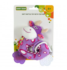 Детская погремушка с прорезывателем "Коровка" 8515_фіолетова_корівка