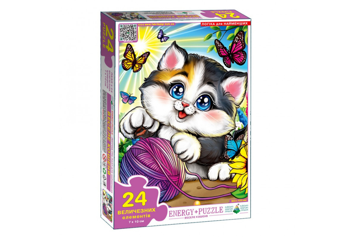 Пазл детский Веселый котенок 88281, 24 крупных элемента