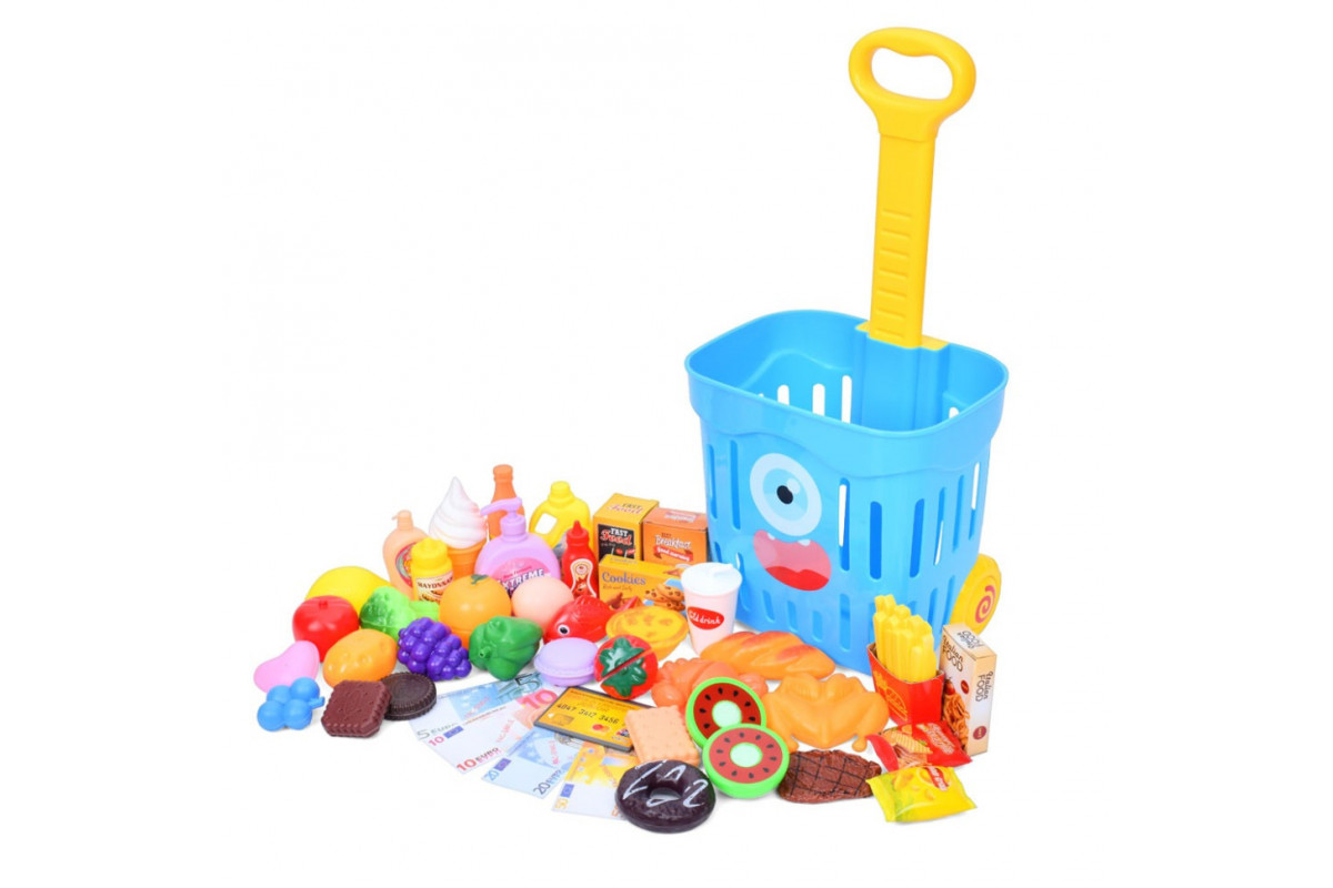 Детская тележка с продуктами 35631(Blue) 49 продуктов