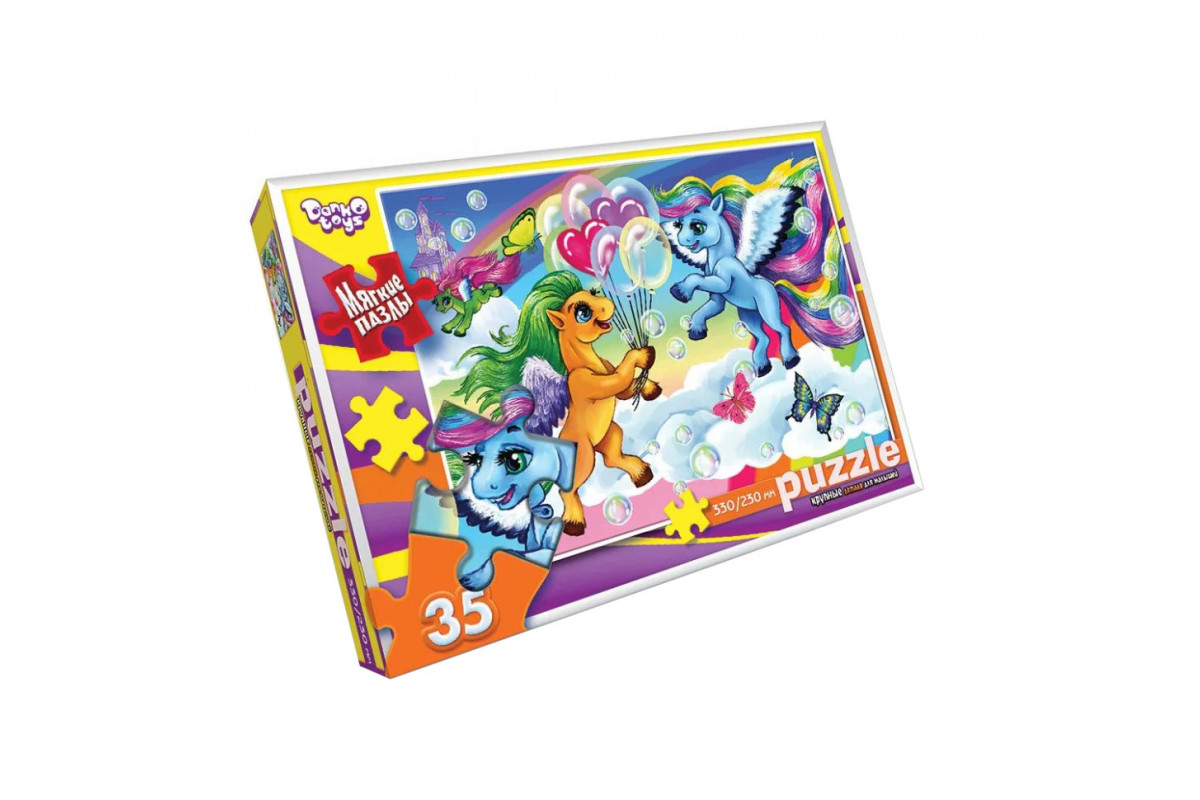 Мягкие пазлы "Пегас с шариками" S35-10-08, 35 элементов
