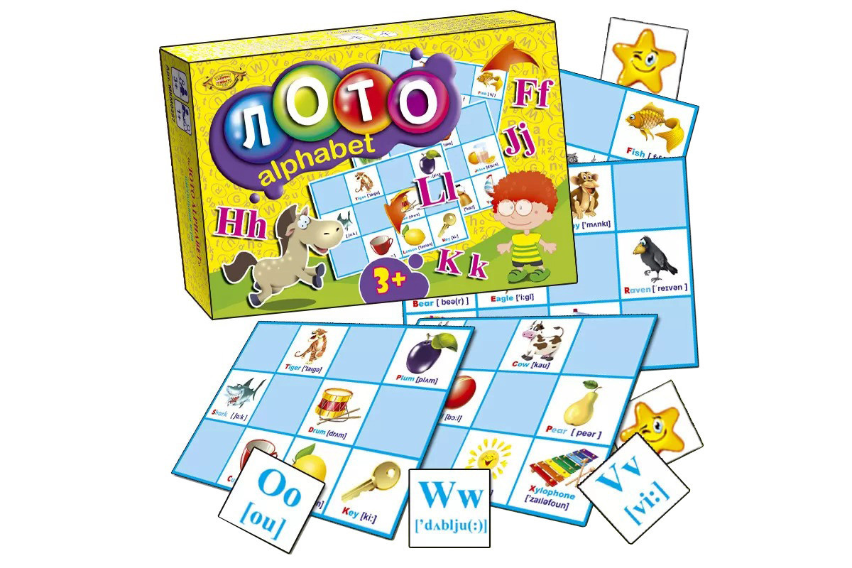 Настольная развивающая игра "Лото ALPHABET" MKM0327 на англ. языке