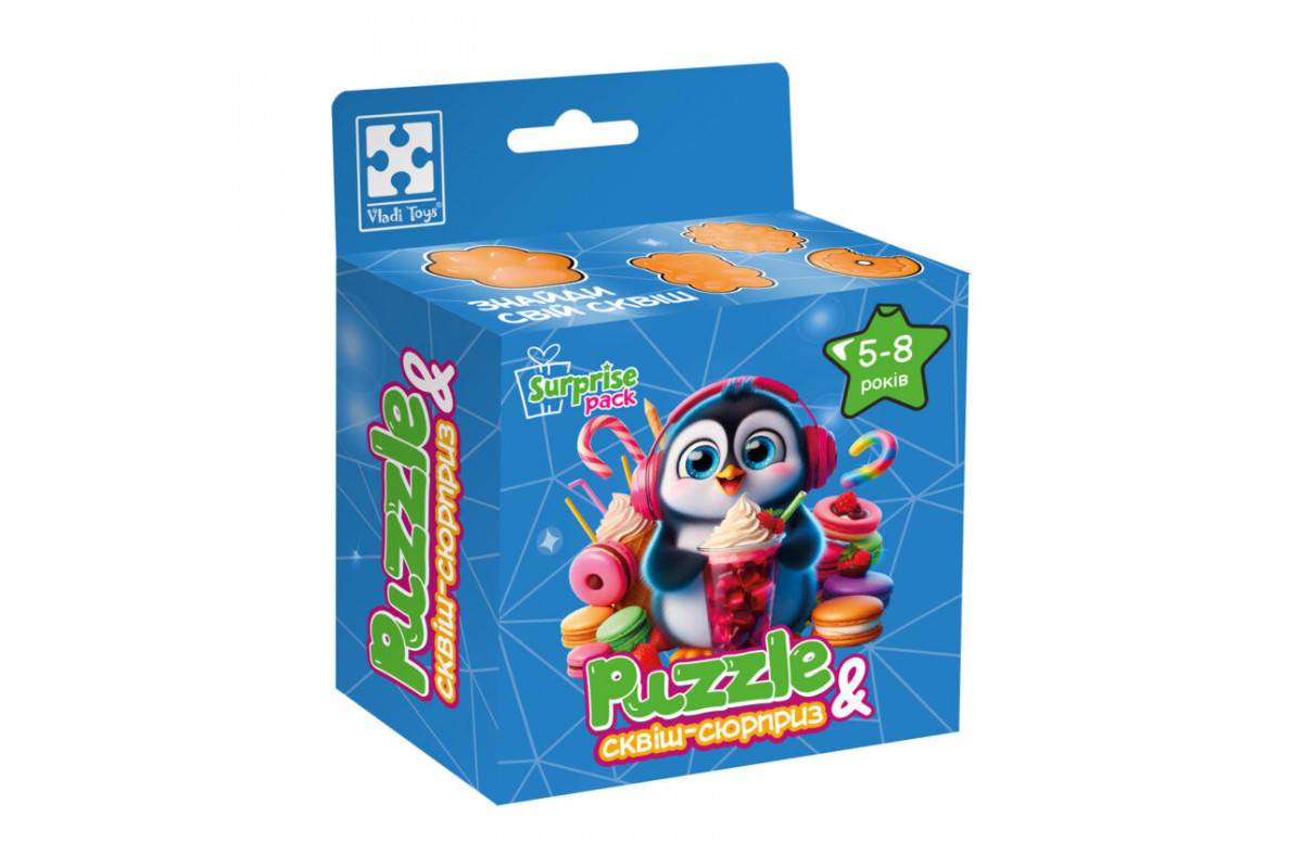 Детские пазлы с сюрпризом "Пингвинчик" VT8030-06, 180 деталей