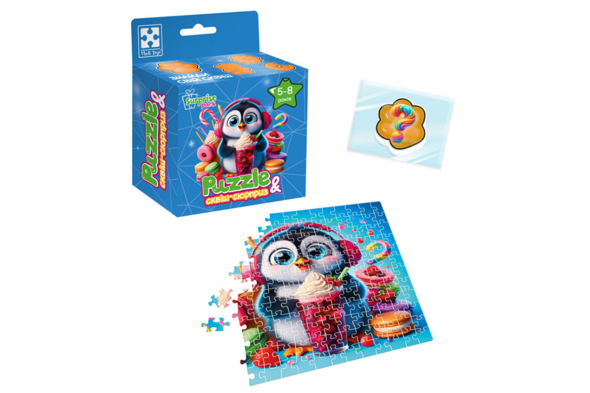 Детские пазлы с сюрпризом "Пингвинчик" VT8030-06, 180 деталей