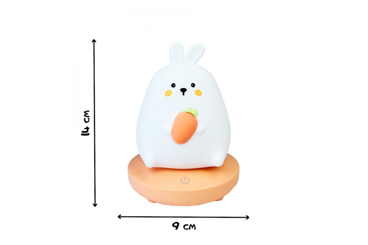 Нічник дитячий "Зайчик з морквою" MGZ-1403 портативний, зарядка від USB