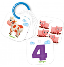 Детские обучающие карточки на кольце "Счет. Ферма" VT2000-04