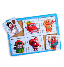 Развивающие пазлы-палочки "Новогодние" (ПСД229) PSD229 двусторонние