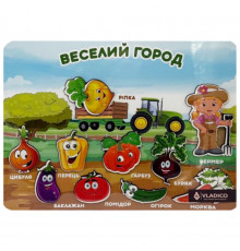 Деревянный пазл-вкладыш "Веселый город" 3240-05-008 размер 33х25 см