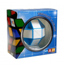 Змейка Рубика Smart Cube бело-голубая SCT401 в коробке