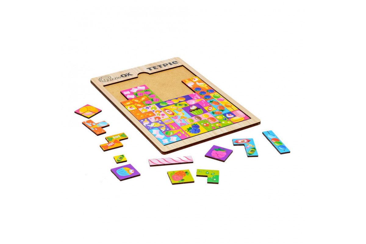 Розвиваюча дерев'яна іграшка "Тетріс Солодощі" Puz-22923