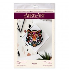 Набор для вышивки бисером украшения "Тигр" AD-210 на натуральном холсте