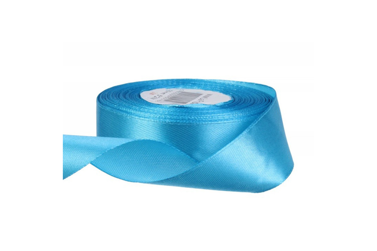 Атласна стрічка для рукоділля АБ-514, 5 см x 23 м, Блакитний