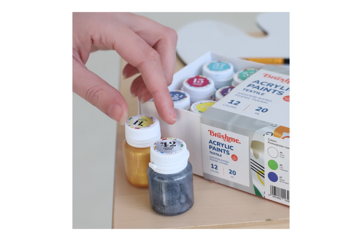 Акриловая текстильная краска Набор 4001 Brushme AP4001 6 цветов