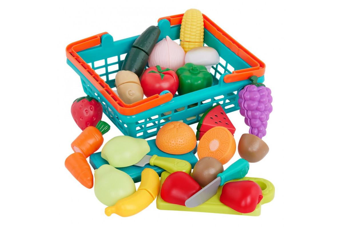Ігровий набір "Овочі-Фрукти на липучках" Battat Lite BT4743Z, 37 предметів