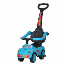 Детская каталка-толокар M 5763L-15 синий, c родительской ручкой