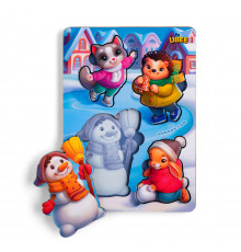 Розвиваючий пазл-вкладиш "Новорічний-3" (ПСД225) PSD225 з фоном