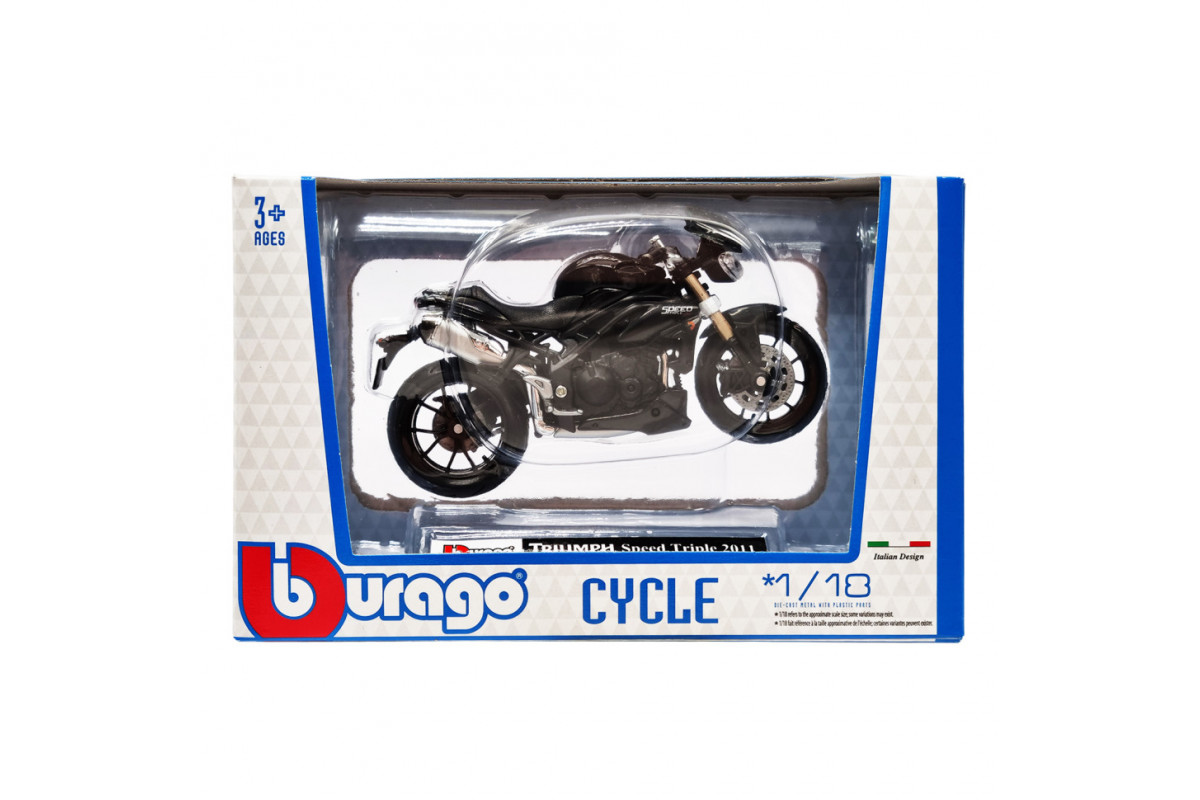 Дитяча модель Мотоцикла "TRIUMPH Speed Triple 2011" Bburago 18-51030-11 масштаб 1:18