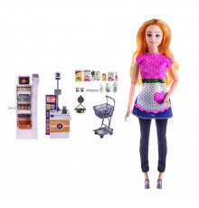 Кукла типа Барби Bambi KQ113A с тележкой и продуктами Белый