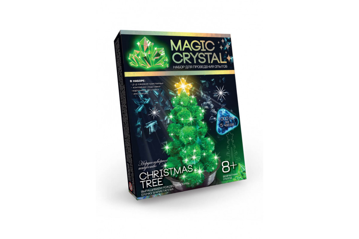 Дитячий набір для проведення дослідів "MAGIC CRYSTAL" OMC-01-01 безпечний  Різдвяна зелена ялинка