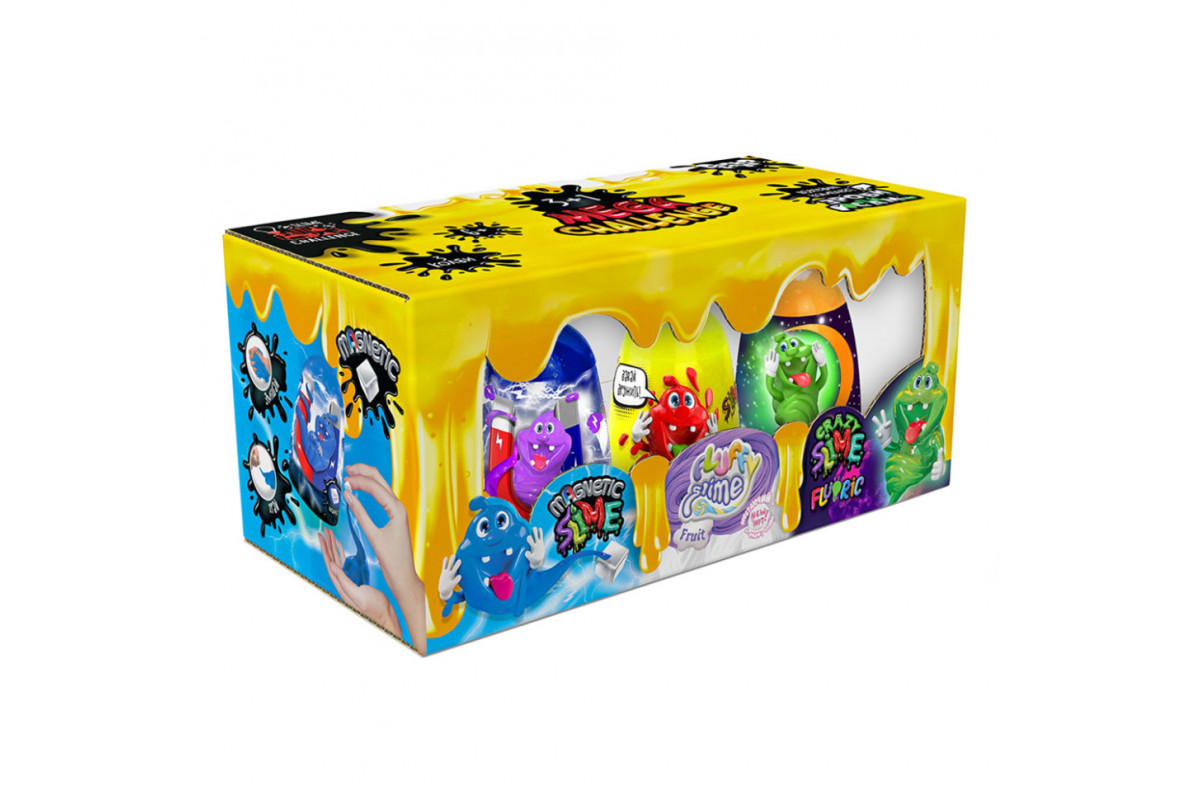 Вязкая масса "3 в 1" Magnetic Slime, "Fluffy Slime", "Crazy Slime Fluoric" SLM-14-01U цвета в ассортименте