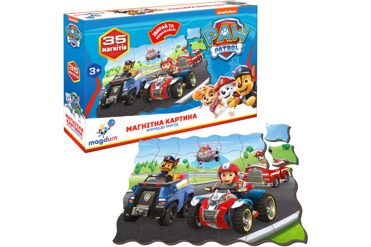 Детский набор магнитов Щенячий патруль "Вперед к приключениям" ML4034-34 35 шт