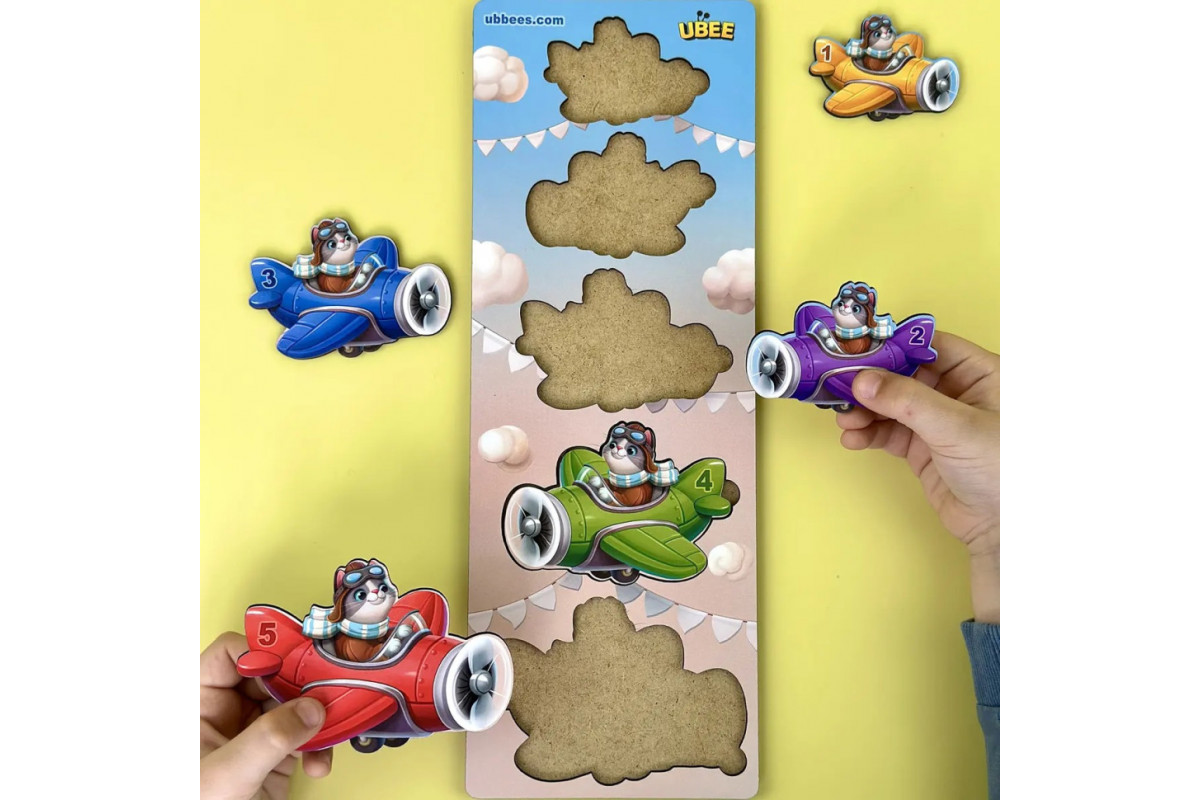 Деревянный детский сортер "Самолеты больше - меньше" (ПСД299) PSD299