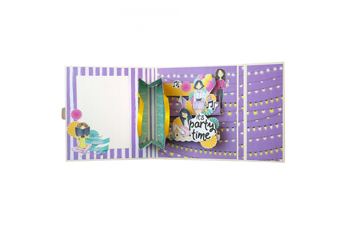 Набір для створення pop-up листівки "Party Girl" FDGCK-052, 14 x 16 см