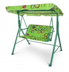 Качели садовые M 4019-2 металл, крыша, салатовый
