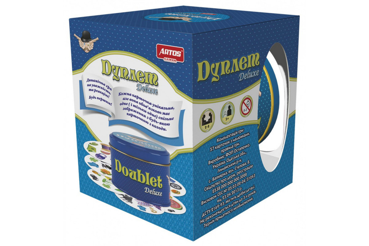 Настольная игра "Дуплет Deluxe" 1038 в металлической коробке