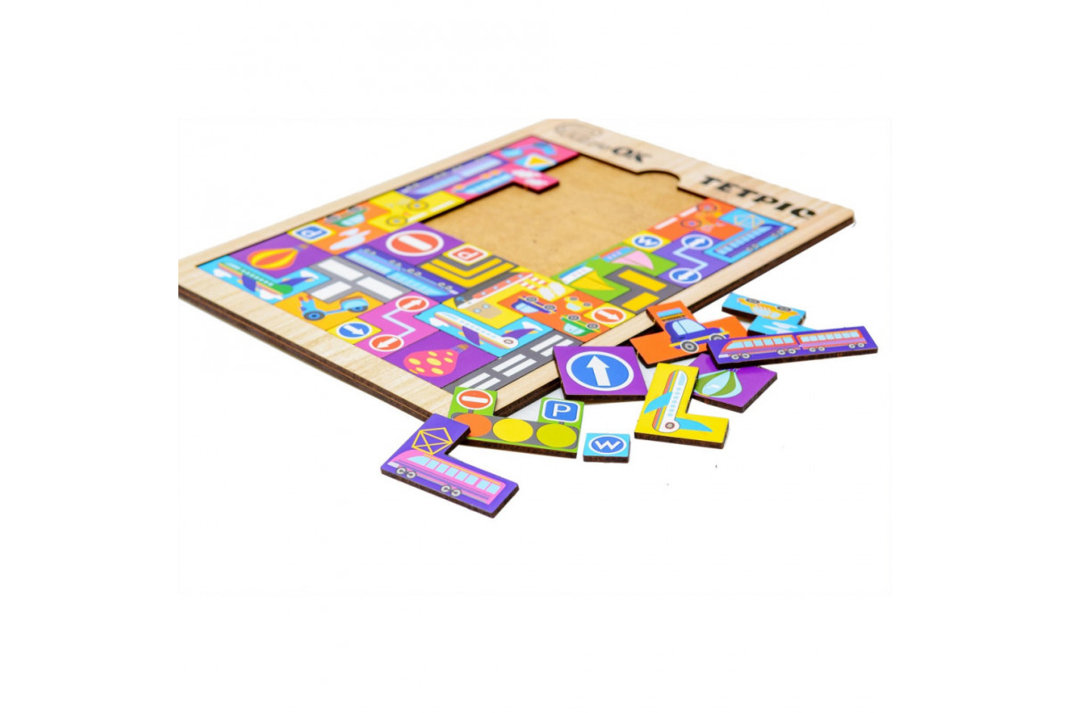 Розвиваюча дерев'яна іграшка "Тетріс Транспорт" Puz-22922