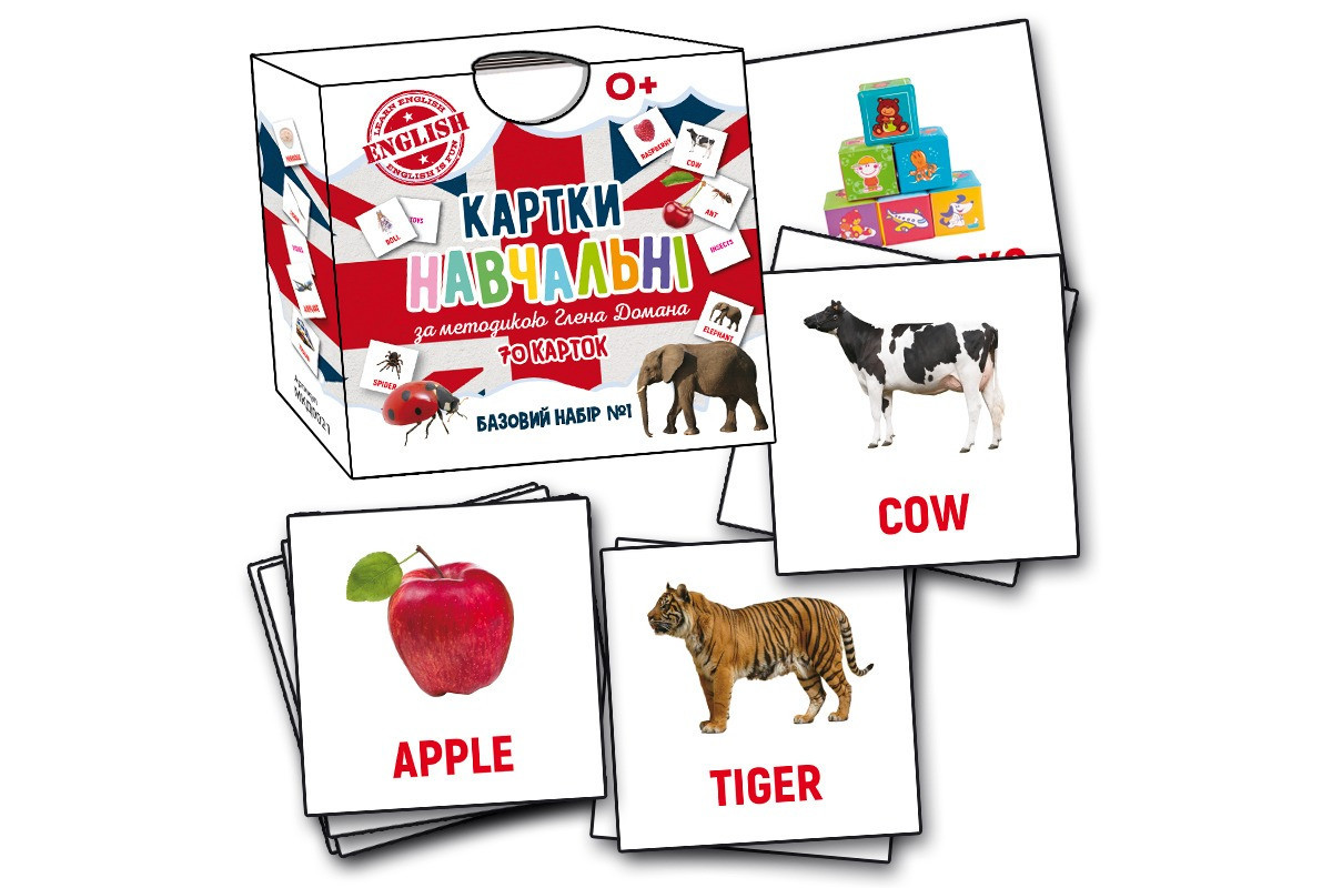 Картки навчальні Глена Домана №1 ENGLISH MKD0021, 70 карток