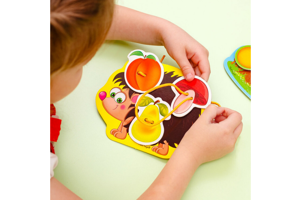 Игра-шнуровка с липучками "Ежик в лесу" Vladi Toys VT1804-45 (укр)