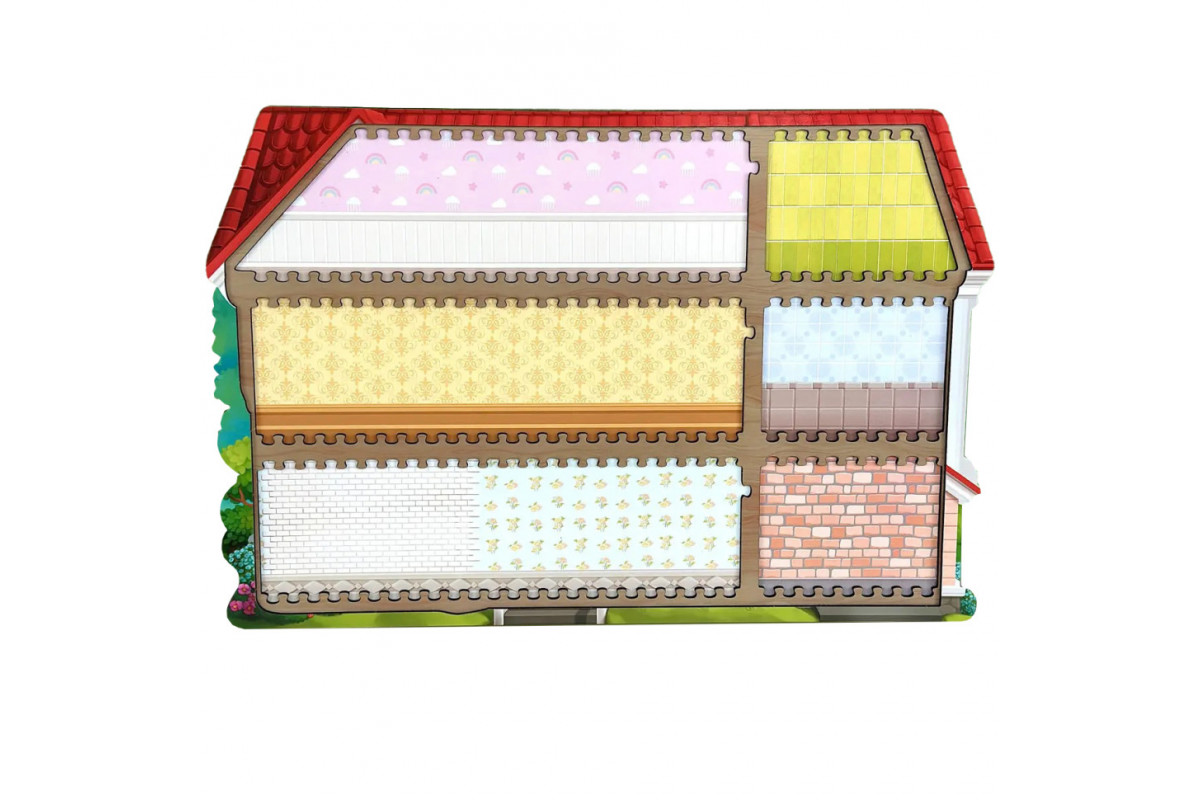 Деревянный пазл-вкладыш "Кошачий летний домик" (ПСД272) PSD272