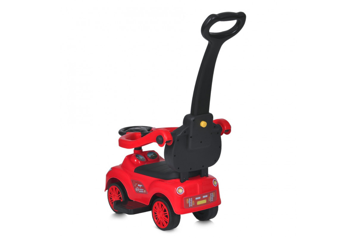 Детская каталка-толокар M 5763L-3 красный, c родительской ручкой