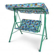 Качели садовые M 4019-4 металл, крыша, синий