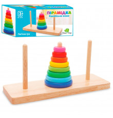 Деревянная игрушка Пирамидка MD 1870, 8 колец