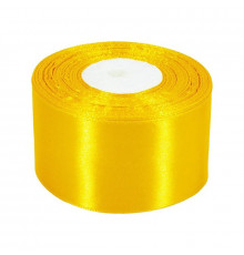 Атласна стрічка для рукоділля АБ-504, 5 см x 23 м, Жовтий