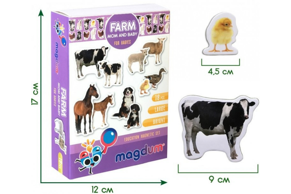 Набор магнитов Magdum "Ферма Мамы и малыши" ML4031-08 EN