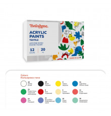 Акриловая текстильная краска Набор 4201 Brushme AP4201, 12 цветов