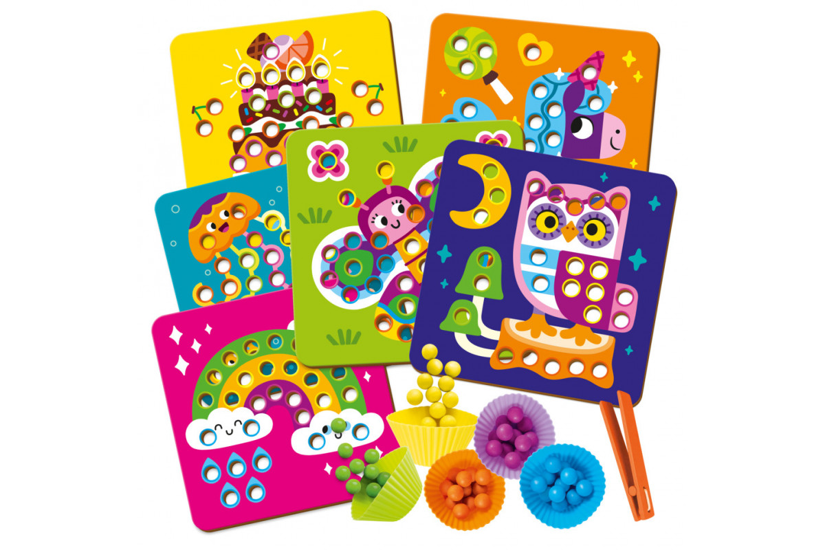 Мозаика с деревянными шариками "Дополни картинку" Vladi Toys ZB2002-08 (укр)