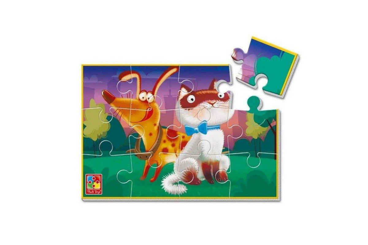 Детские развивающие мягкие пазлы "Котик и собачка" VT1104-20 А5