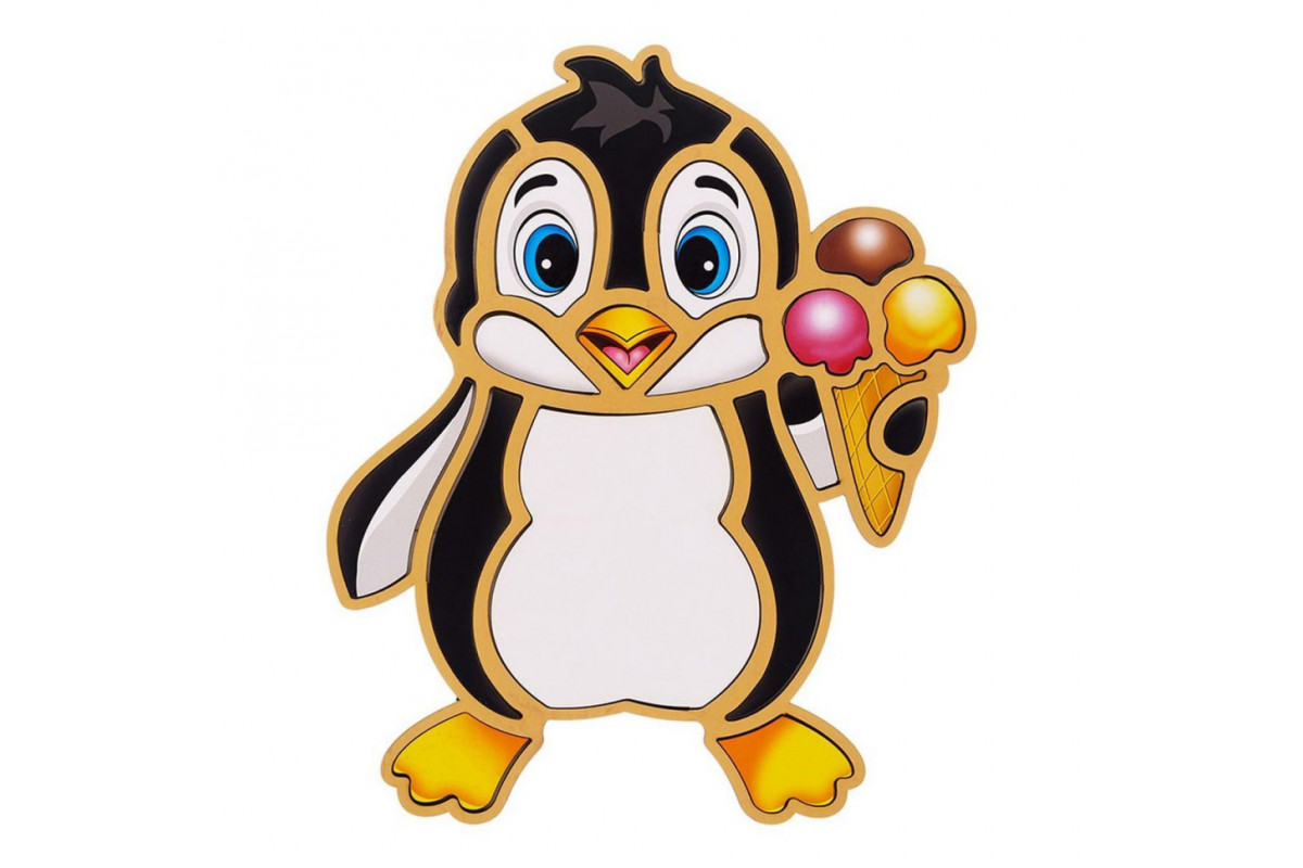 Дерев'яний пазл-вкладиш "Пінгвін" Ubumblebees (ПСД120) PSD120 пазл-контур