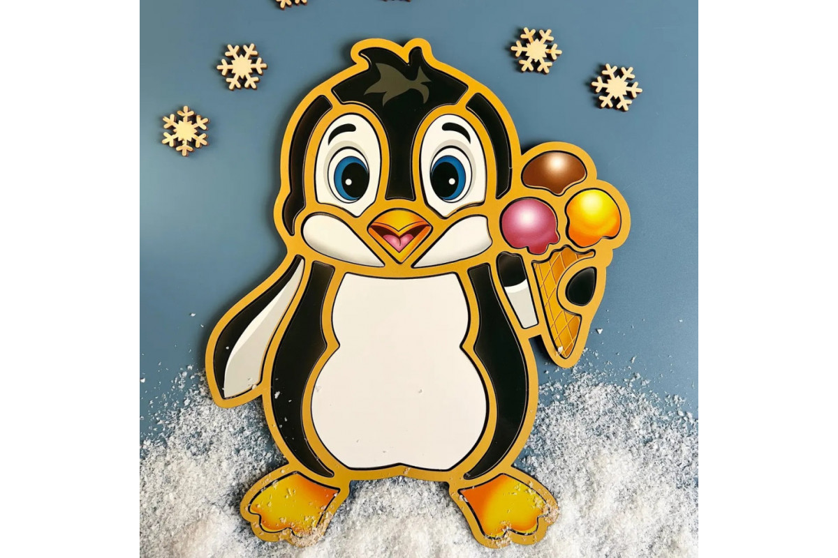 Дерев'яний пазл-вкладиш "Пінгвін" Ubumblebees (ПСД120) PSD120 пазл-контур