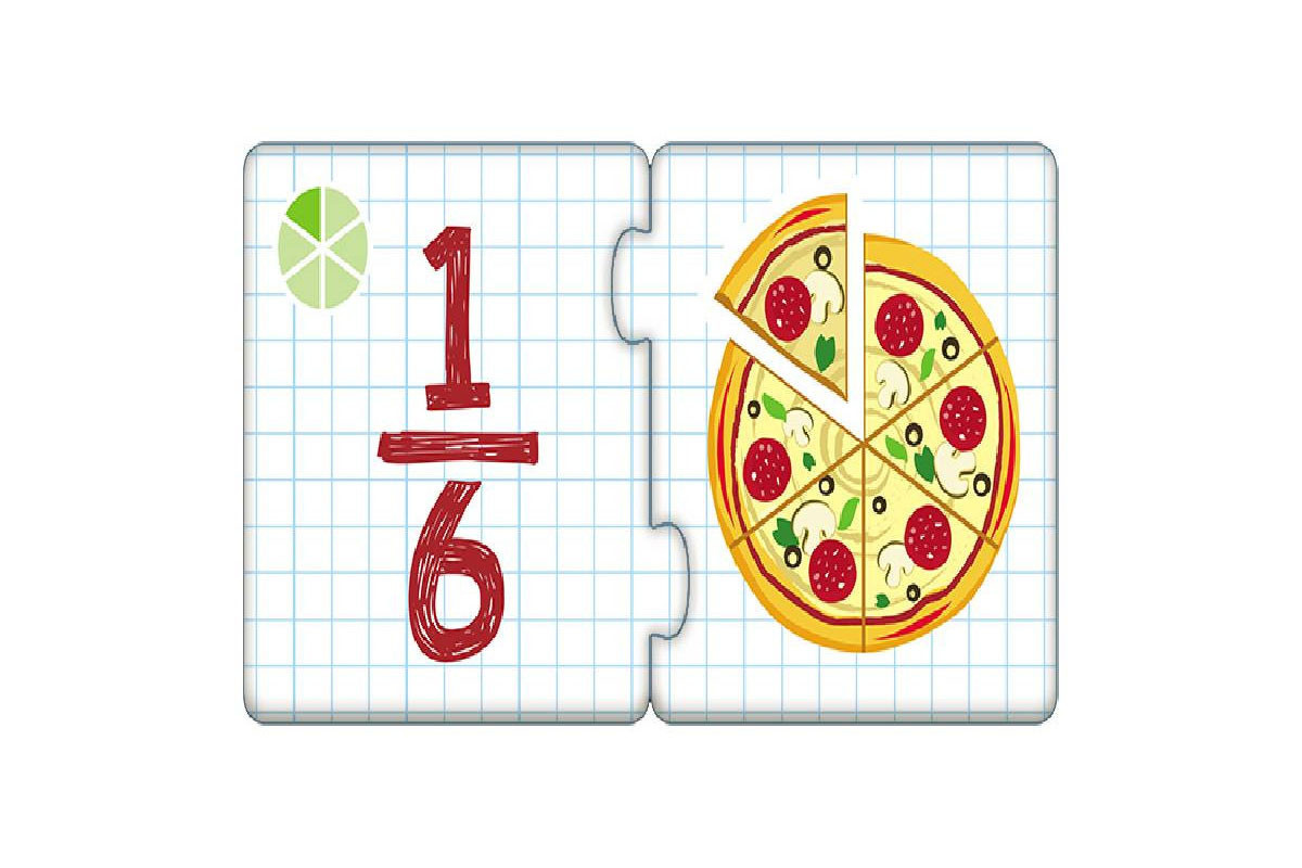 Детские развивающие пазлы-половинки "Изучаем дроби" 1214004 на укр. языке