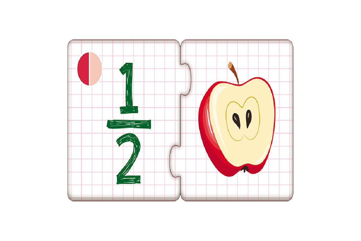 Детские развивающие пазлы-половинки "Изучаем дроби" 1214004 на укр. языке