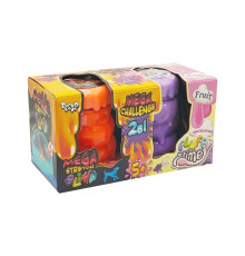 В'язка маса 2 в 1 "Mega Stretch Slime" та "Fluffy Slime" FLS-03-01U Помаранчевий-фіолетовий