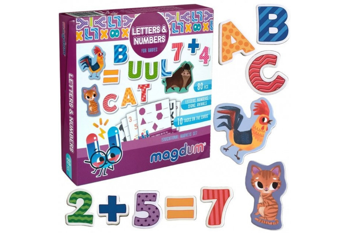 Набор магнитов Magdum "Буквы и цифры" ML4031-09 EN