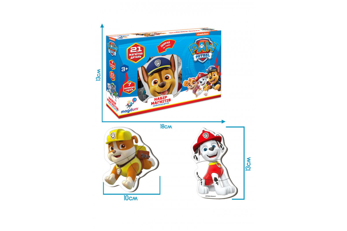 Детский набор магнитов Щенячий патруль "Лучшие друзья" Magdum ML4034-31